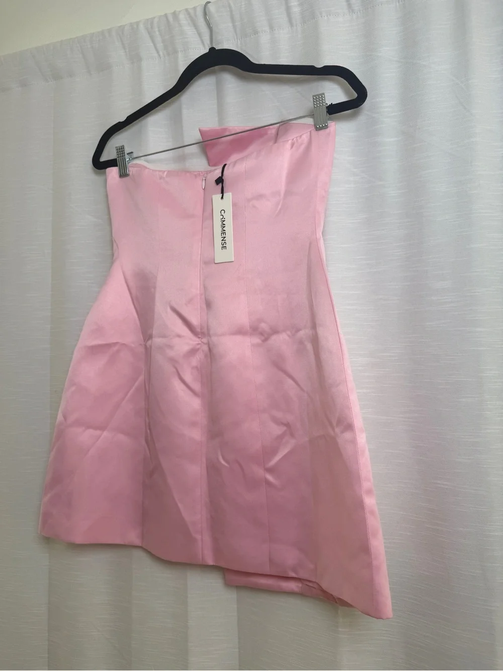 Commense Pink Satin Halter Mini Dress Cocktail Party Date Night | NWT Size S - Picture 11 of 14